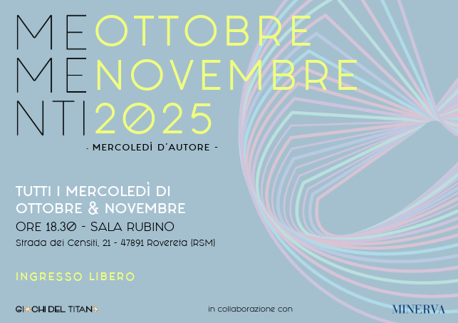 L'autunno letterario di "Mementi. Mercoledì d'Autore" (ottobre-novembre 2025)